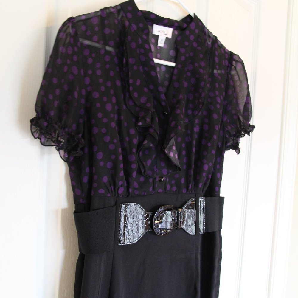 Alyx Belted Black & Purple Dress